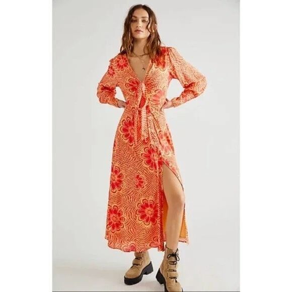 Free People - Womens Nappa Dress In Sunshine Combo Size S - Picture 3 of 7